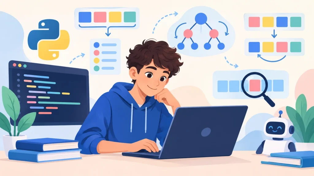 Algorytmy i programowanie – ilustracja do działu, informatyka, klasa 8