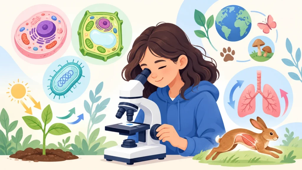 Budowa i czynności organizmów – ilustracja do działu, biologia, klasa 5