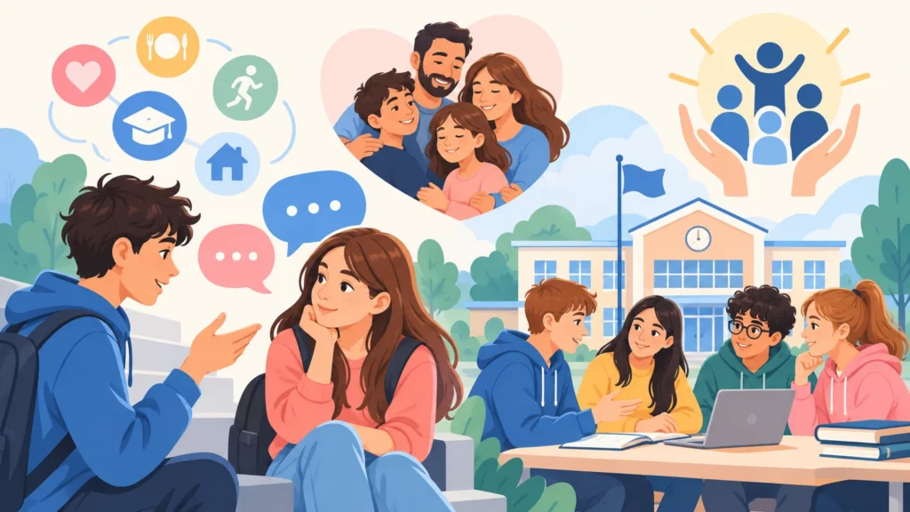 Człowiek i społeczeństwo – ilustracja do działu, edukacja obywatelska, klasa 8