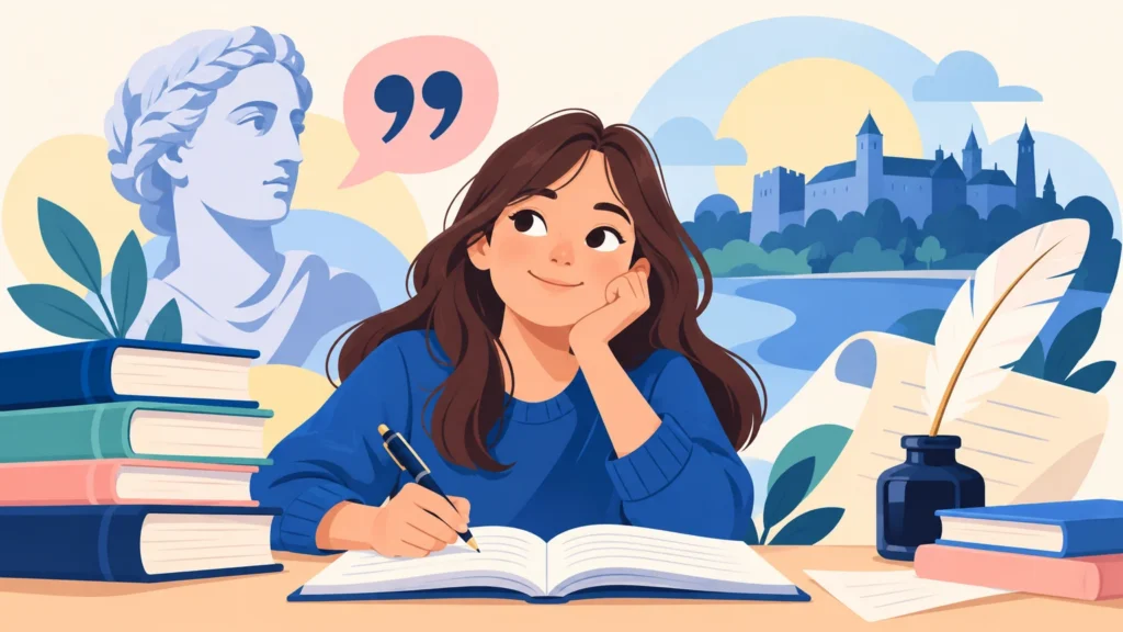 Egzamin ósmoklasisty – ilustracja do działu, język polski, klasa 8