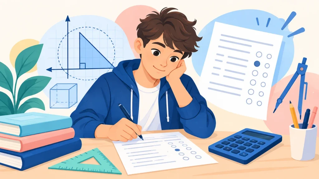 Egzamin ósmoklasisty – ilustracja do działu, matematyka, klasa 8