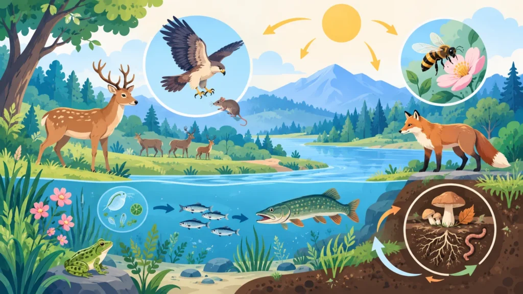 Ekologia – ilustracja do działu, biologia, klasa 8