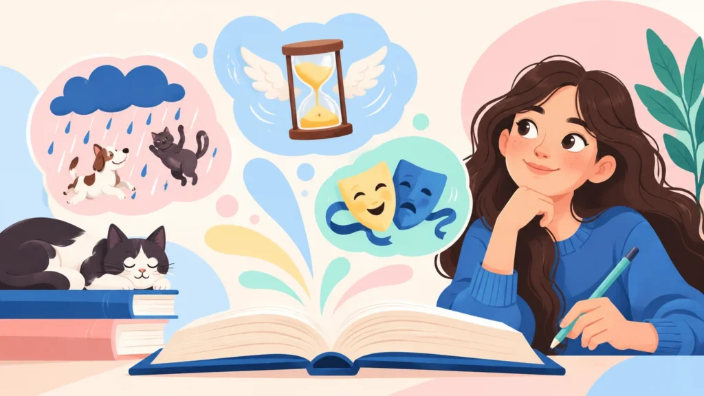 Frazeologia – ilustracja do działu, język polski, klasa 8