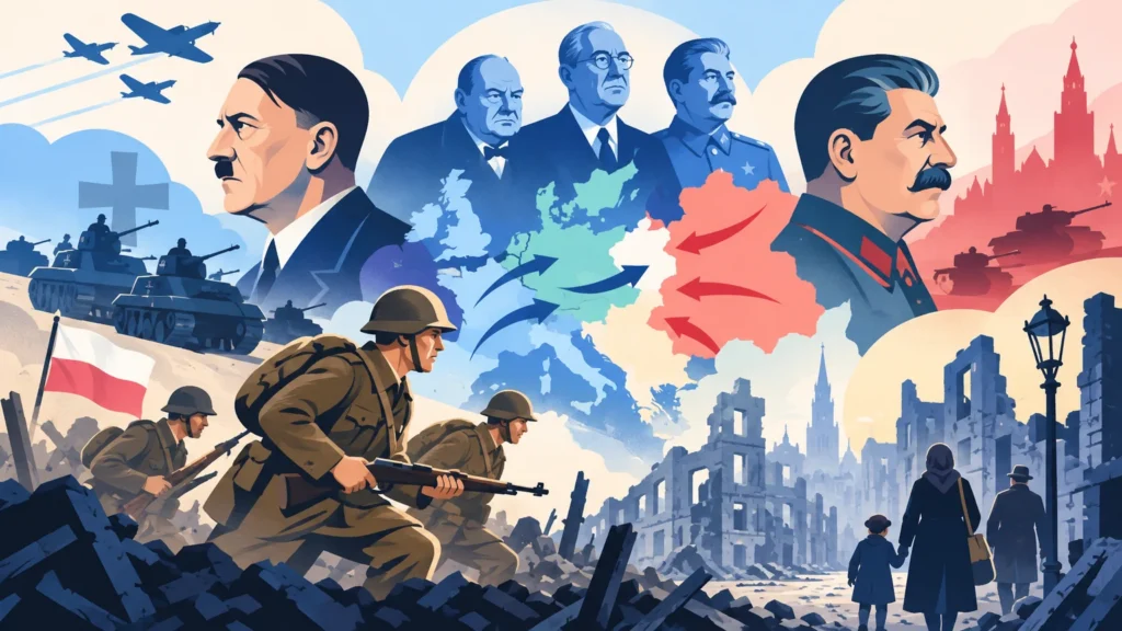 II wojna światowa – ilustracja do działu, historia, klasa 8