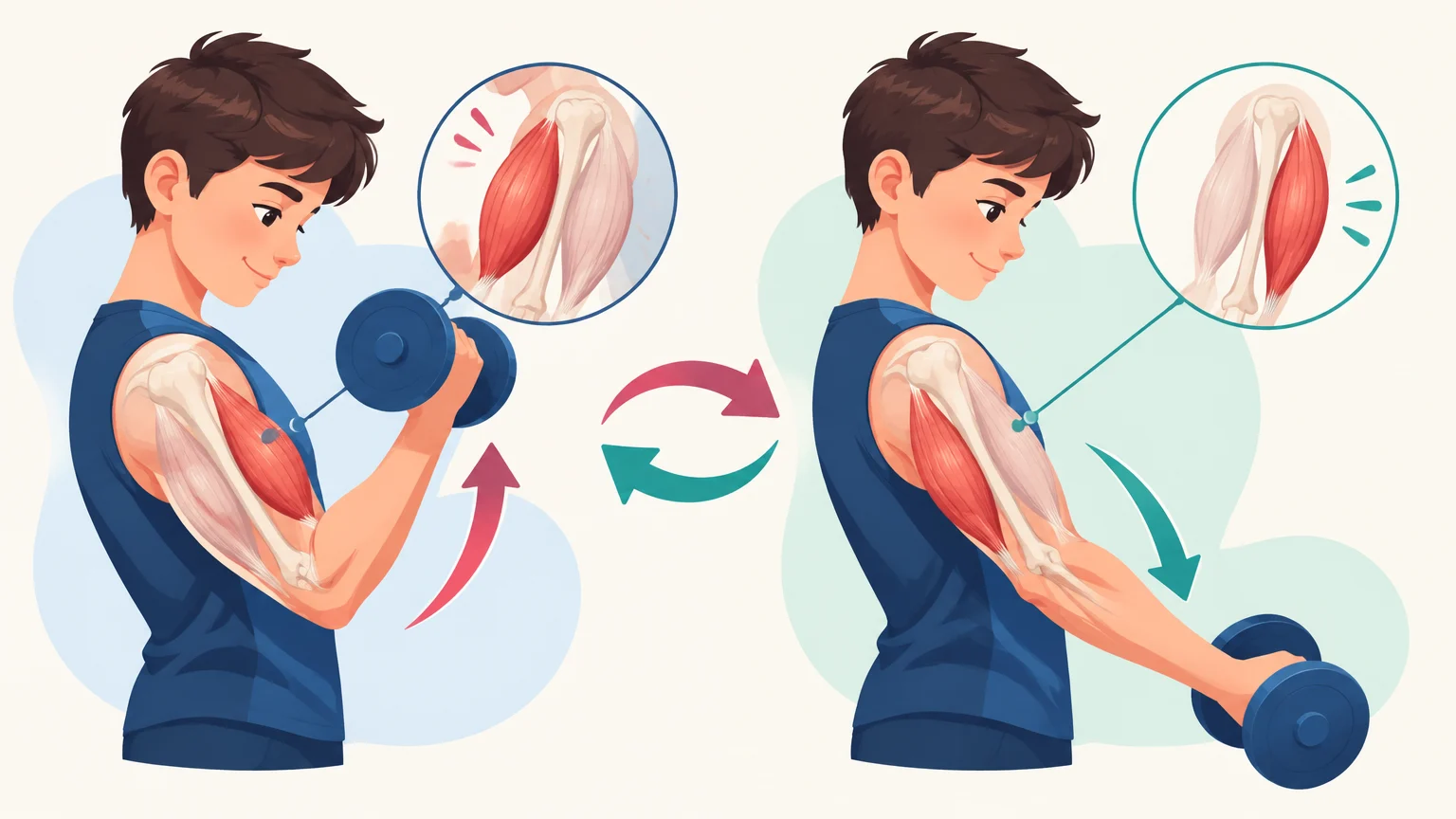 Antagonistyczne działanie mięśni – biceps i triceps na przykładzie