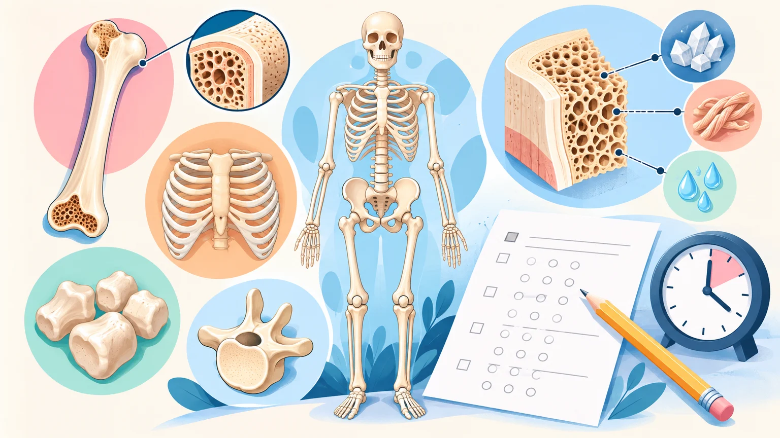 Test: Kształty i budowa kości – biologia, klasa 7 (30 pytań, PDF)