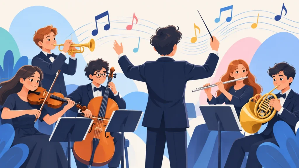 Instrumenty – ilustracja do działu, muzyka, klasa 5