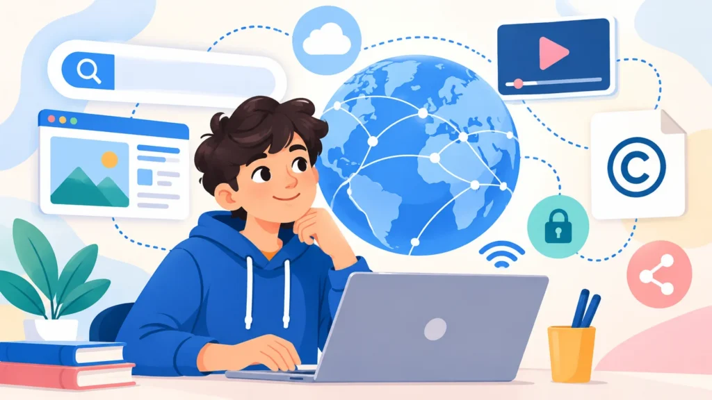 Internet – ilustracja do działu, informatyka, klasa 5