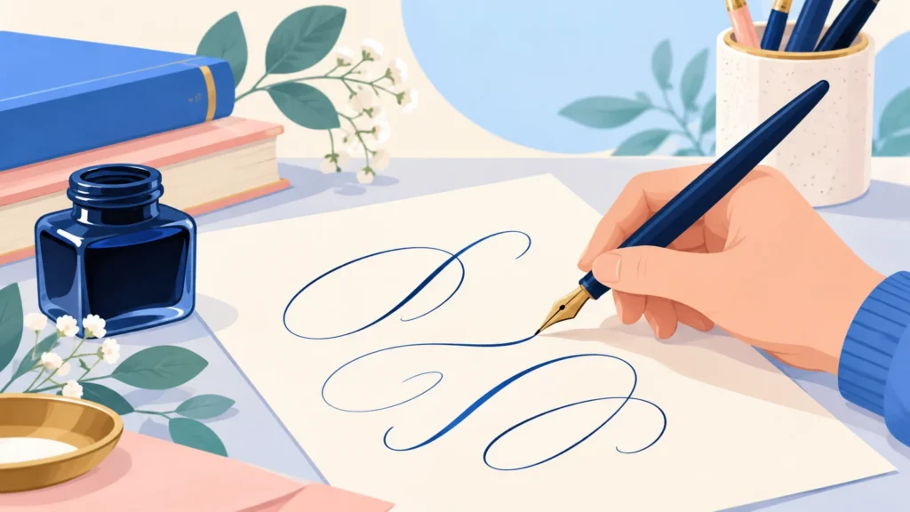 Kaligrafia – ilustracja do działu, język polski, klasa 7