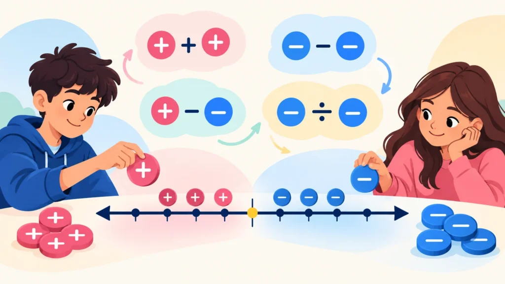 Liczby całkowite – ilustracja do działu, matematyka, klasa 5