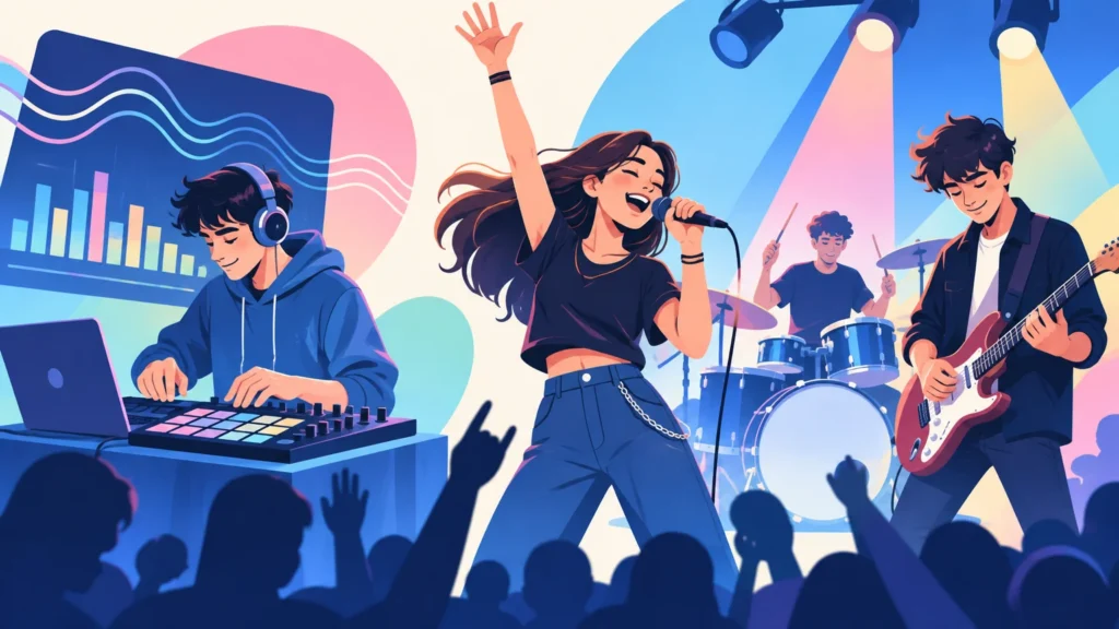 Muzyka współczesna – ilustracja do działu, muzyka, klasa 7