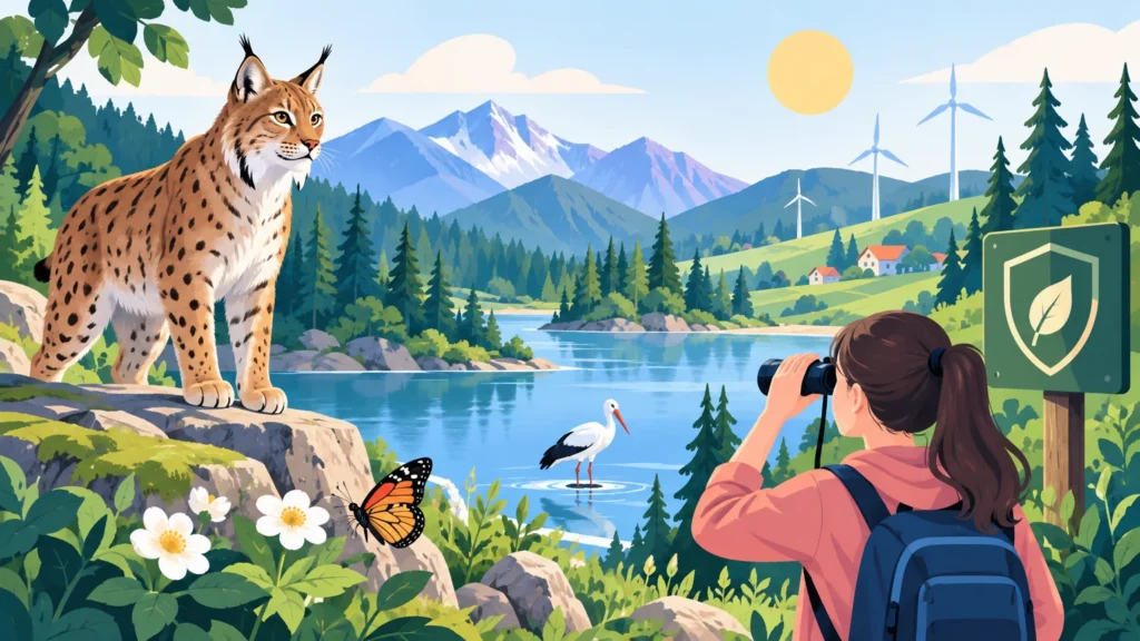 Ochrona przyrody – ilustracja do działu, biologia, klasa 8