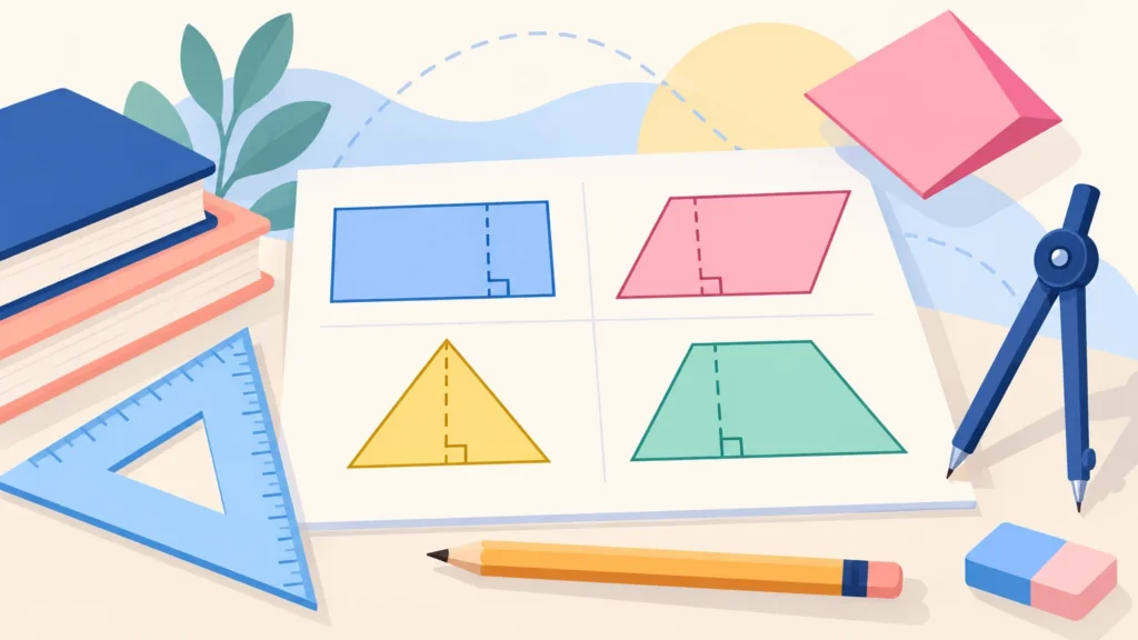 Pola wielokątów – ilustracja do działu, matematyka, klasa 6
