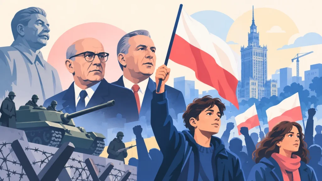 Polska Rzeczpospolita Ludowa – ilustracja do działu, historia, klasa 8