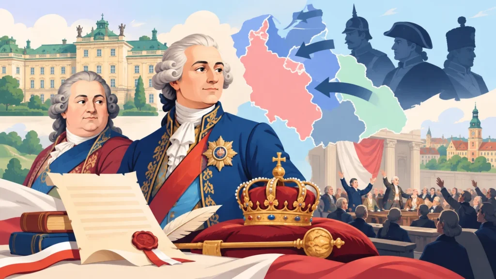 Polska w czasach saskich i stanisławowskich – ilustracja do działu, historia, klasa 6