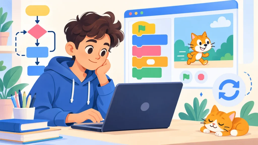 Programowanie – ilustracja do działu, informatyka, klasa 4