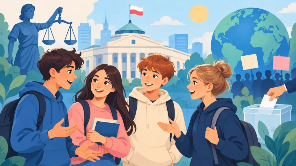 Słownictwo – ilustracja do działu, język angielski, klasa 8