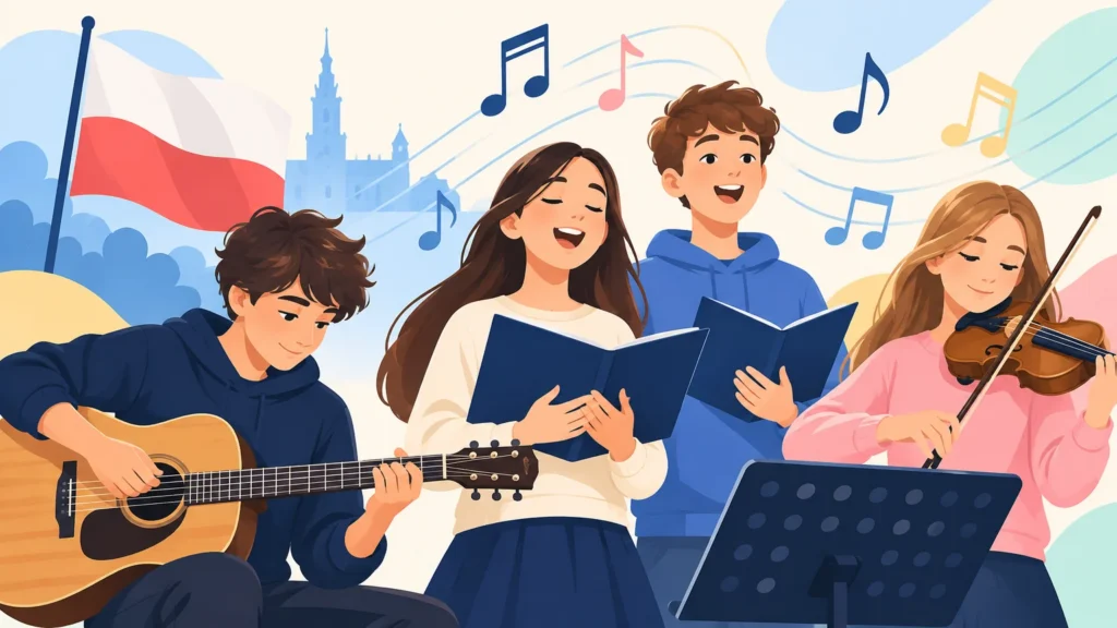 Śpiew i gra – ilustracja do działu, muzyka, klasa 6