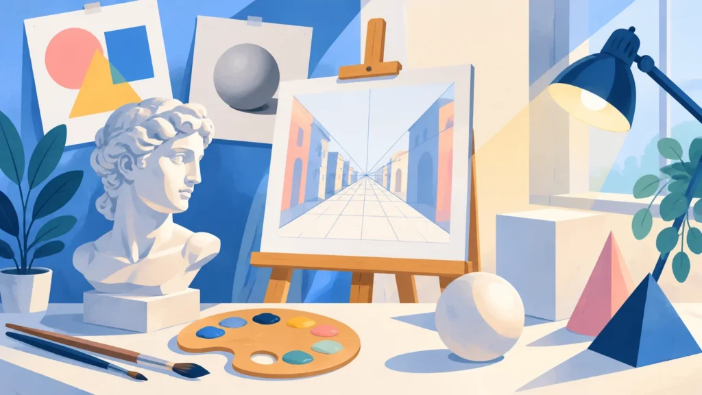 Środki wyrazu – ilustracja do działu, plastyka, klasa 5