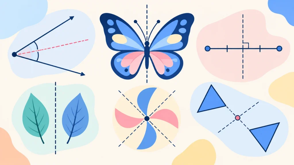 Symetrie – ilustracja do działu, matematyka, klasa 8