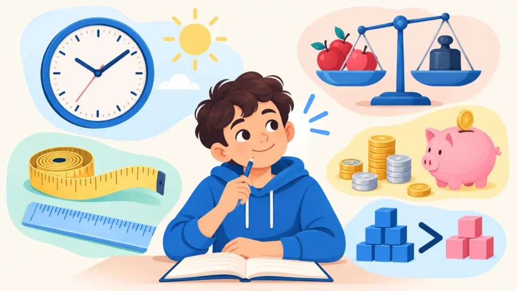 Systemy zapisywania liczb – ilustracja do działu, matematyka, klasa 4