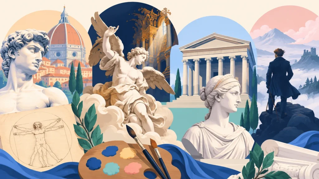 Sztuka w epokach – ilustracja do działu, plastyka, klasa 6