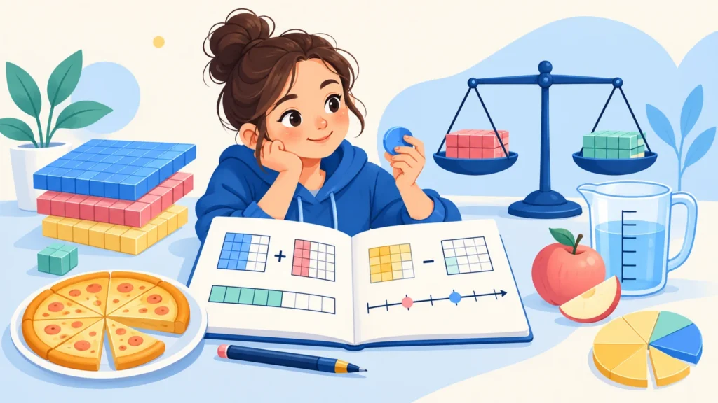 Ułamki dziesiętne – ilustracja do działu, matematyka, klasa 4