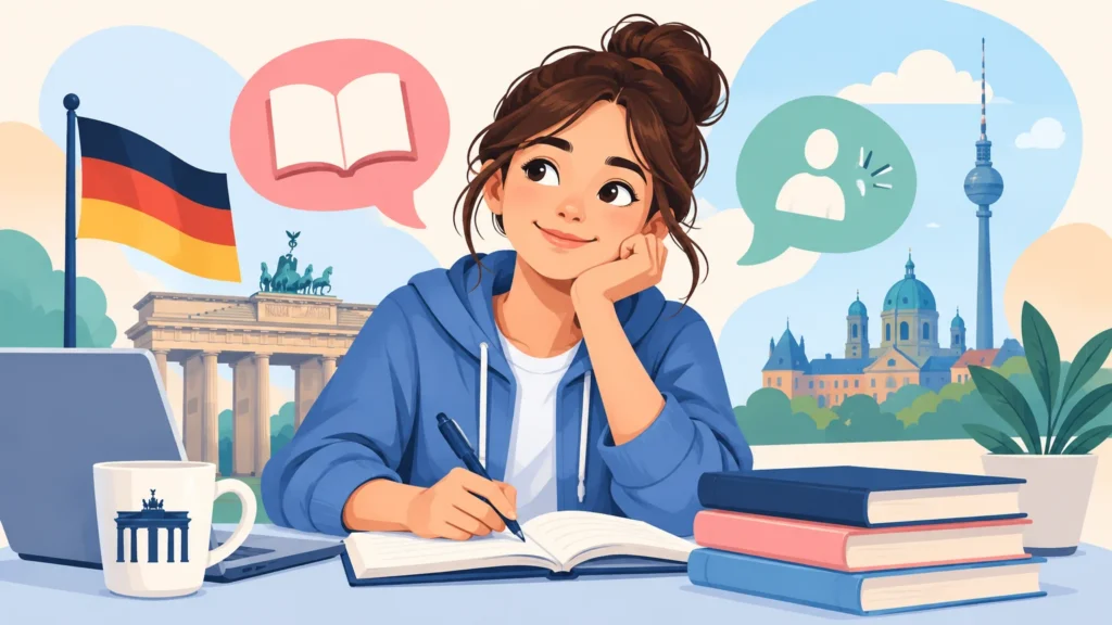 Umiejętności – ilustracja do działu, język niemiecki, klasa 7