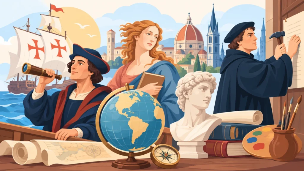 Wielkie odkrycia i renesans – ilustracja do działu, historia, klasa 6