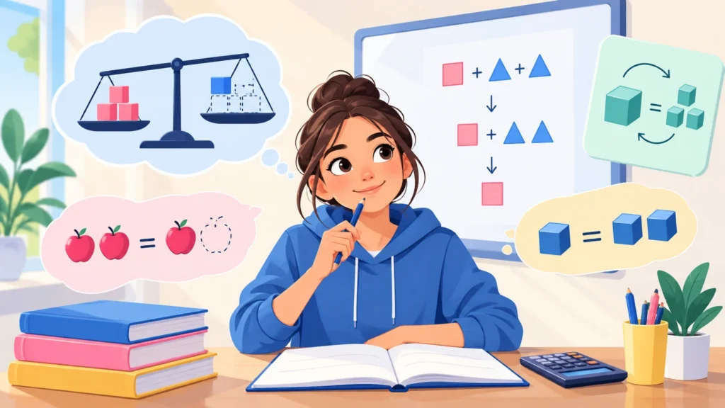Wyrażenia algebraiczne i równania – ilustracja do działu, matematyka, klasa 6