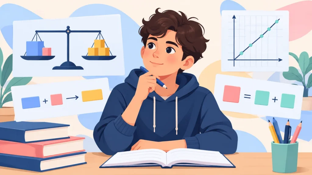 Wyrażenia algebraiczne i równania – ilustracja do działu, matematyka, klasa 8