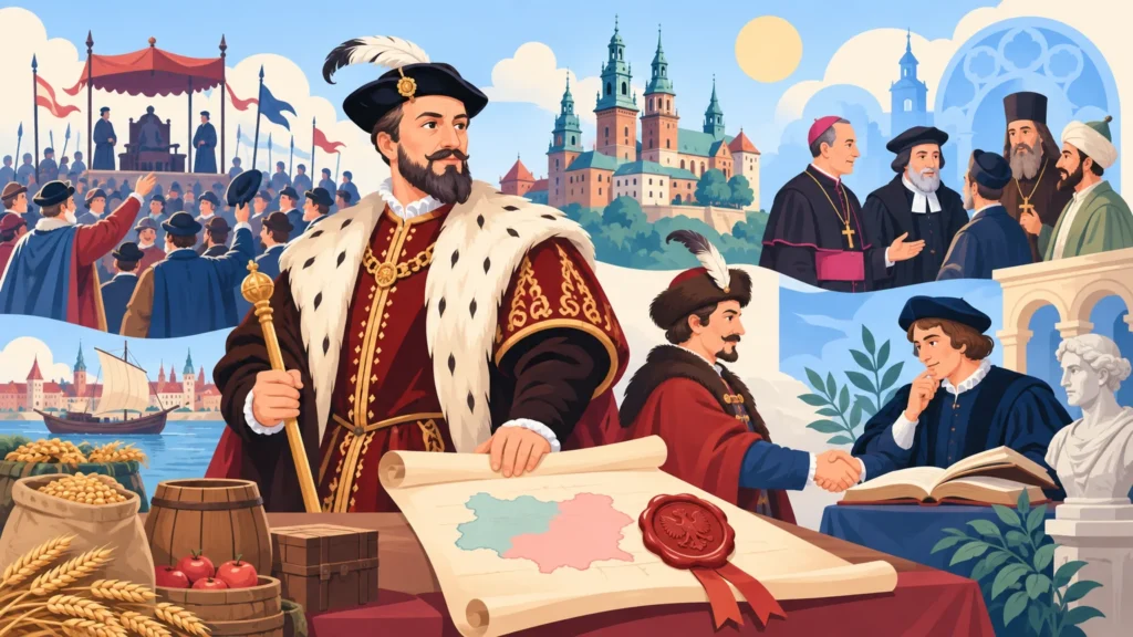 Złoty wiek Polski – ilustracja do działu, historia, klasa 6