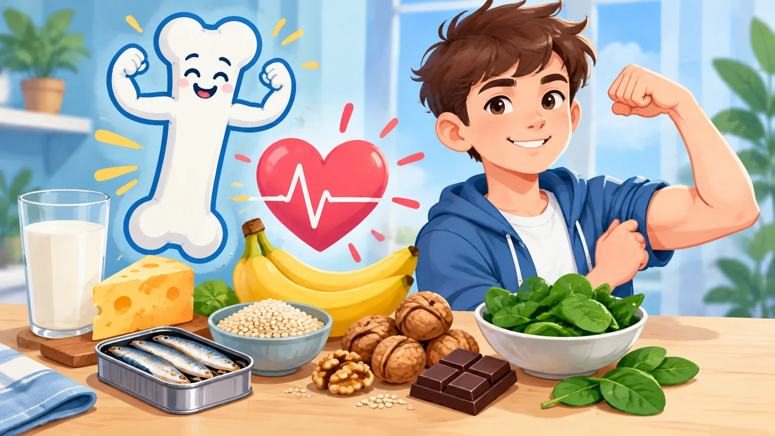 Makroelementy wapń i magnez – ilustracja do ściągi z biologii dla klasy 7