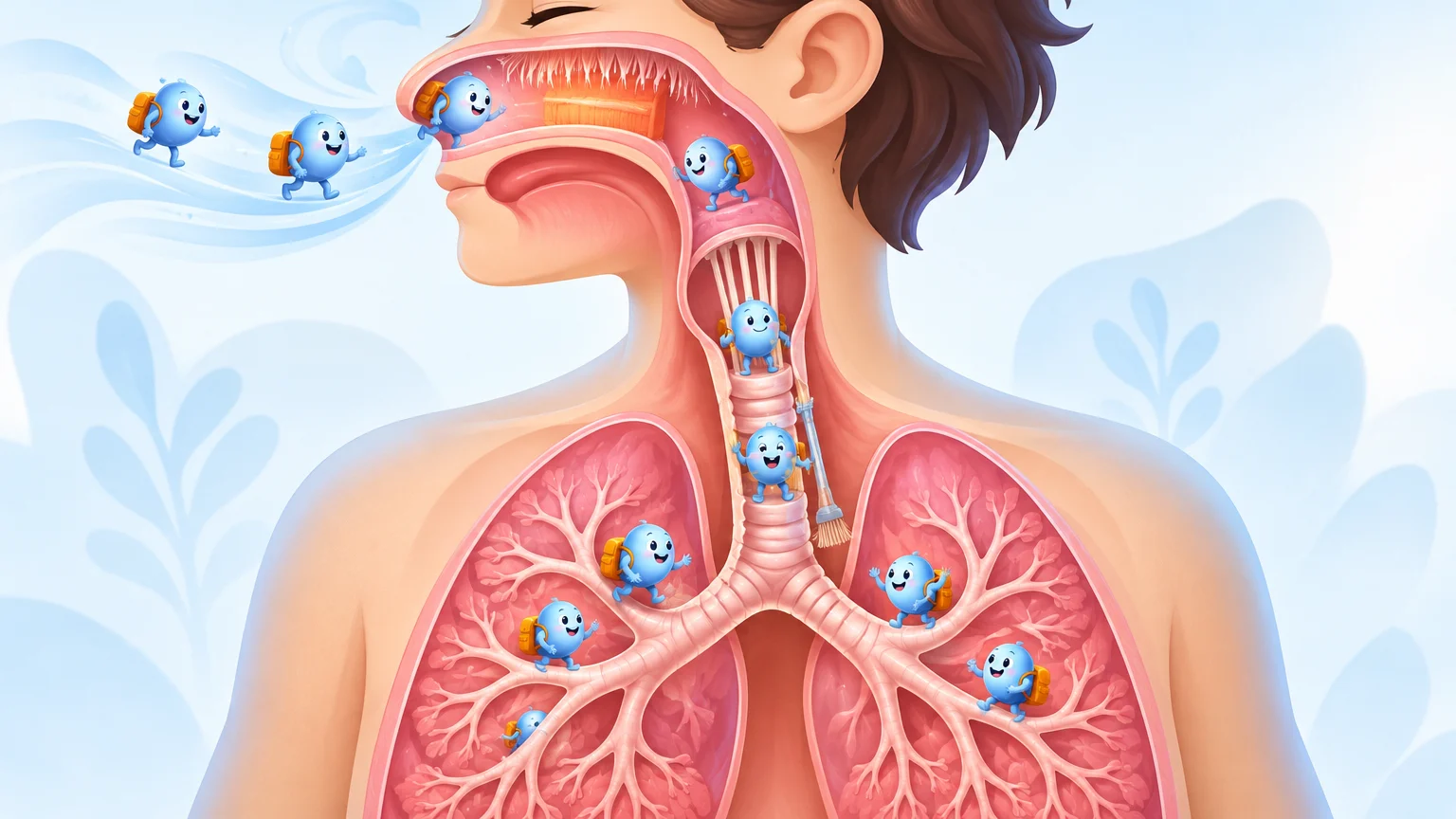 Drogi oddechowe: jama nosowa, gardło, krtań, tchawica i oskrzela – budowa i funkcje (biologia, klasa 7)