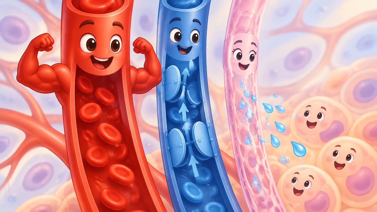 Tętnice, żyły i naczynia włosowate – budowa, funkcje, zastawki i tętno (biologia, klasa 7)